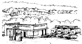 Mars Service Station, Purvis Brothers, 1954